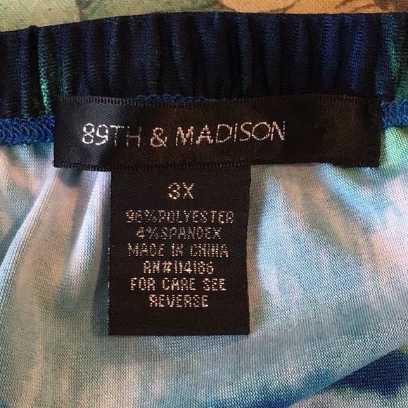 89TH & Madison Elastic Waist Multi Colored Skirt Size 3X - Picture 3 of 3